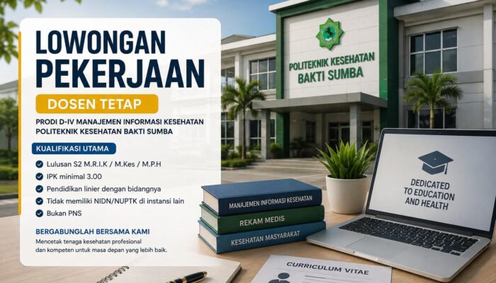 Politeknik Kesehatan Bakti Sumba Buka Lowongan Kerja Untuk Dosen Tetap Prodi D-IV MIK